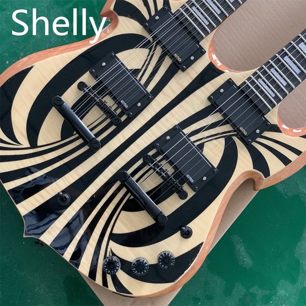 

in stock double neck 6 string and 12 string guitar body color can be customized double neck mechanism wood color transportation guitars guit