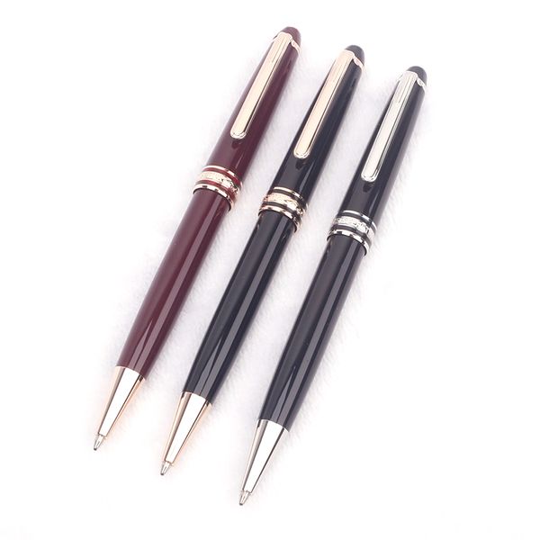

luxury promotion 3 pcs msk-163 classic ballpoint pens platinum metal/resin stationery writing fluent cute roller ball signature pen with ser, Blue;orange