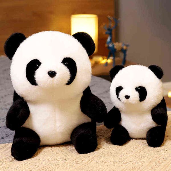 1826Cm Kawaii na National Treasure Panda Plüschtier Gefülltes weiches Tier Schwarz Weiß Panda Kissen Niedliches Dekor Geschenk für Baby J220729