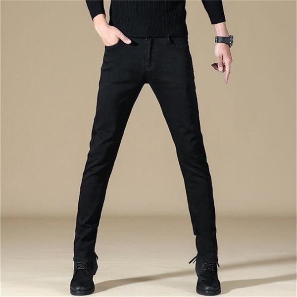 

comfort denim men's stretch straight fit jeans stylish long pants 210318, Blue