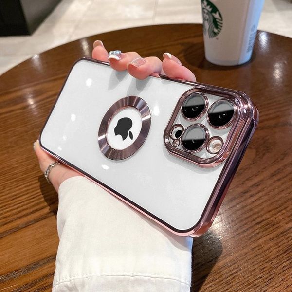 

new designer hole soft silicone transparent cases for iphone 13 12 11 pro max xr xs x 7 8 plus lens protection plating clear cover
