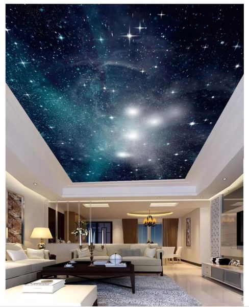 

custom any size wallpaper hd big picture beautiful starry sky ceiling painting children's room bedroom zenith ceiling mural papel de pa