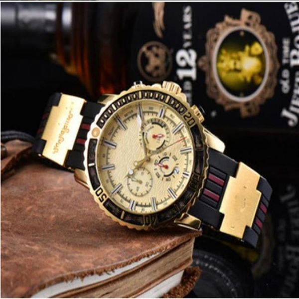 

orologio all subdials work leiseure mens stainless steel quartz wristwatches satch watch man watch relogies for men reloje282y, Slivery;brown