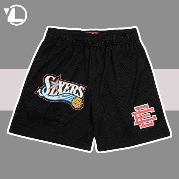 

summer fitness shorts men eric emanuel ee running beach basketball jogging sports short pants breathable mesh quick dry, White;black