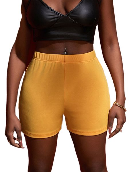 

sxy solid rib-knit shorts m64r#, White;black