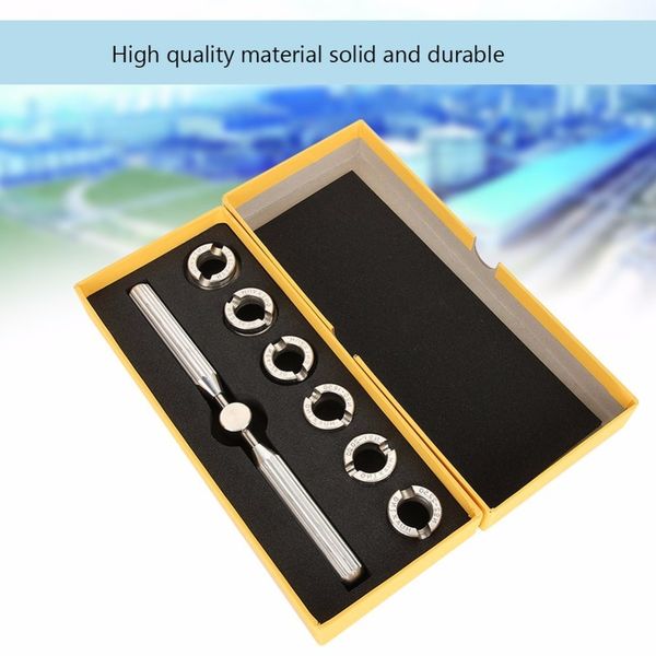 

7pcs 5537 watch back case cover opener remover wrench 6 dies part set for oyster repair tool accessories for maker 220617