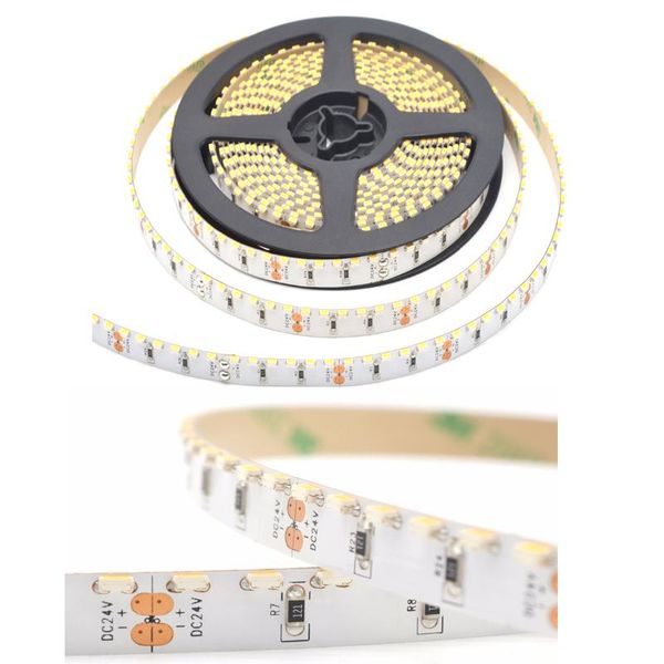 Tiras 5m/roll dc12v/24v 1m/120Leds Smd335 emitindo tira LED Luz de 5 mm de 5 mm flexível de 45 graus com barra de fita 3m