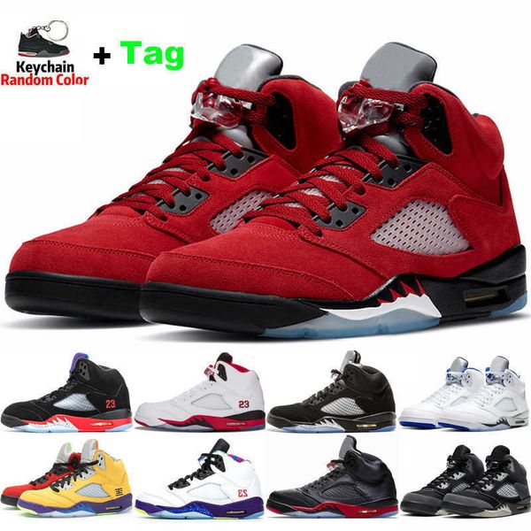 

raging bull jumpman men 5 basketball shoes sail fire red green 5s oregon ducks alternate grape mens sneakers trainers us 7-13, Black