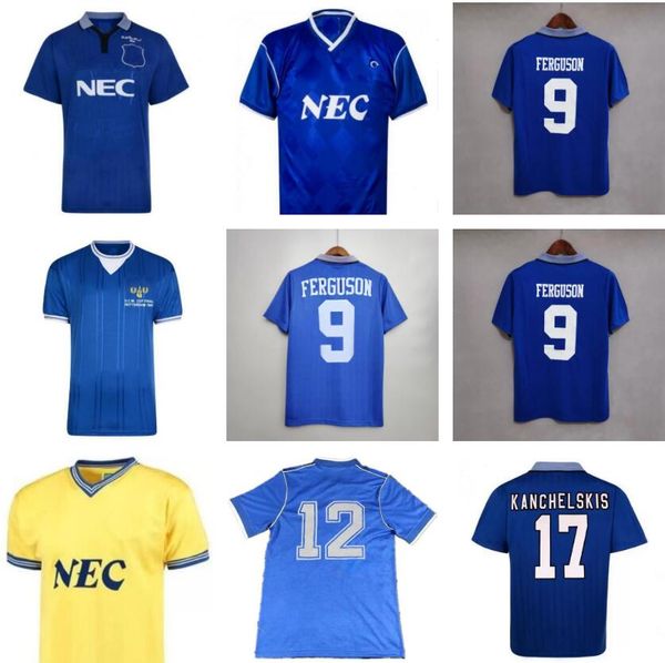 

1985 everton fc retro soccer jerseys 1995 ferguson calvert-lewin james richarlison allan world cup football shirt pickford amokachi men jers, Black;yellow
