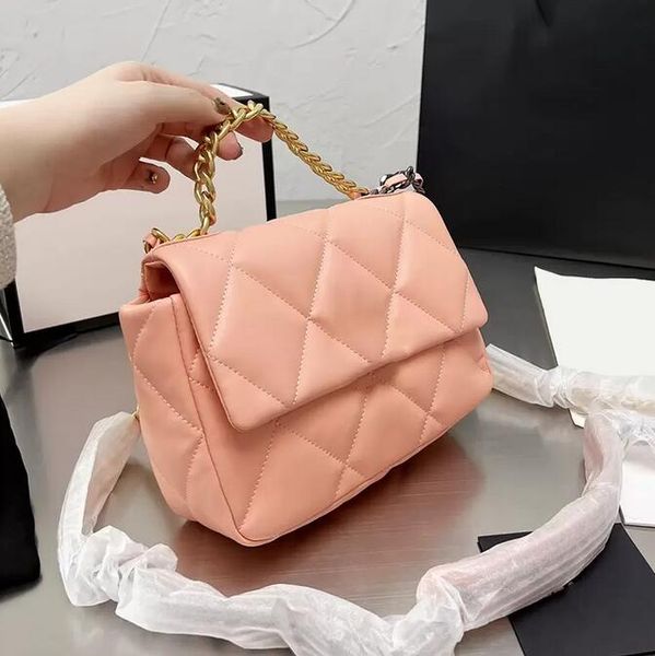 

sw 2022ss lady lambskin real leather quilted flap tote bags classical fashion womens luxury designer mini purse ghw crossbody shoulder vanit