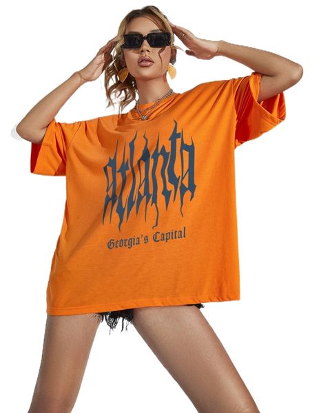 

letter graphic drop shoulder oversized tee w7k1#, White