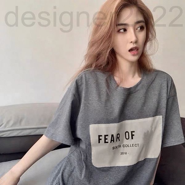 

men's t-shirts designer high version fog summer double thread ess sticker simple printing high street trend os short sleeve t-shirt tee, White;black