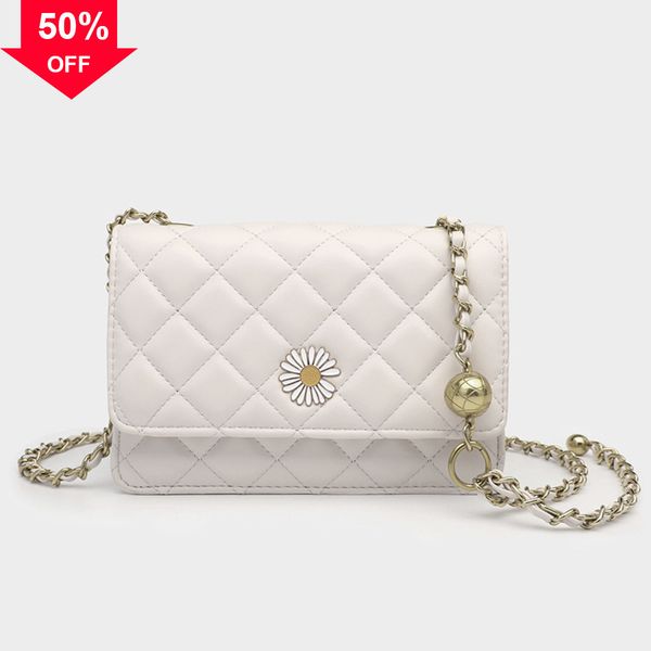 

bag lady new net bead chain versatile lingge small single shoulder diagonal cross female hs shoulder handbags in trendy underarm