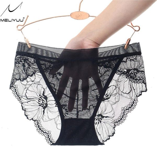 

womens underwear lace panties perspective briefs silk for girls ladies bikini mesh transparent underpants lingerie, Black;pink