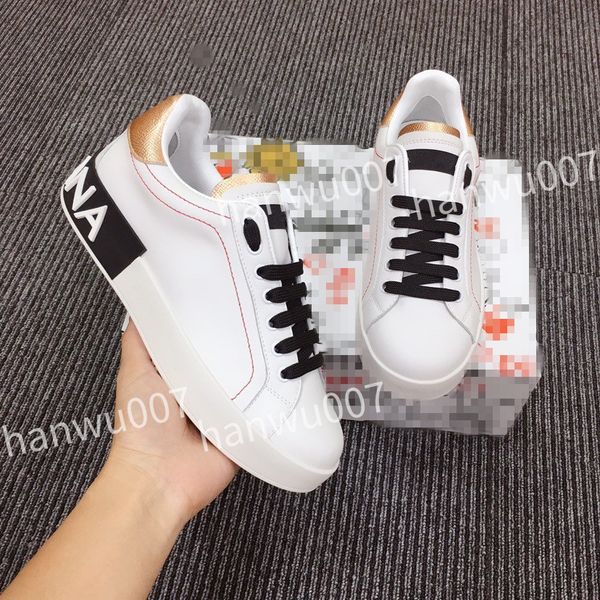 

2022 casual shoes women travel leather lace-up sneaker cowhide fashion lady flat designer running trainers letters woman shoe men sneakers d, Black
