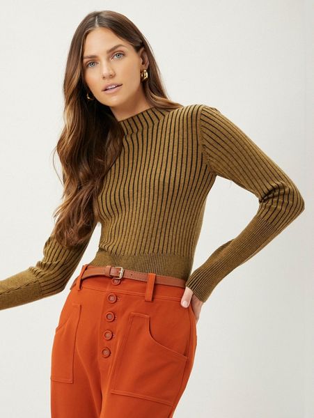 

motf premium wool mix slim ribbed sweater h3oy#, White;black