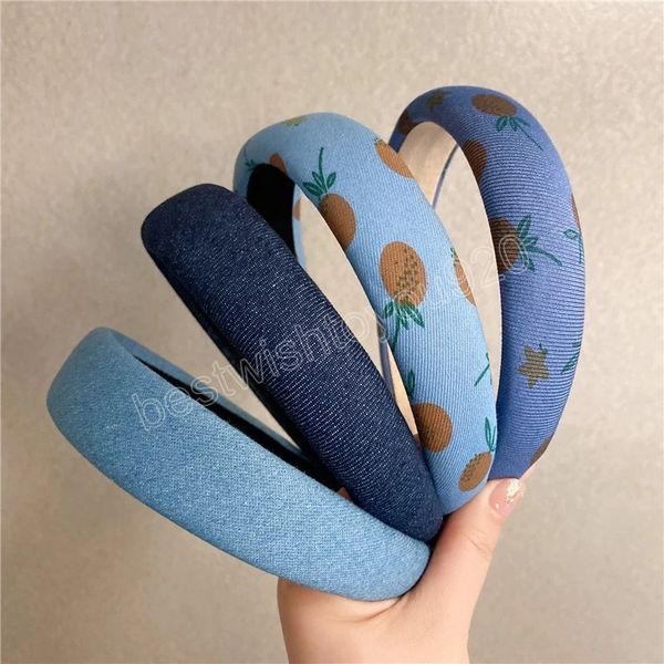 

denim sponge plain hairbands headbands ornament accessories hair accessories wholesale, Silver