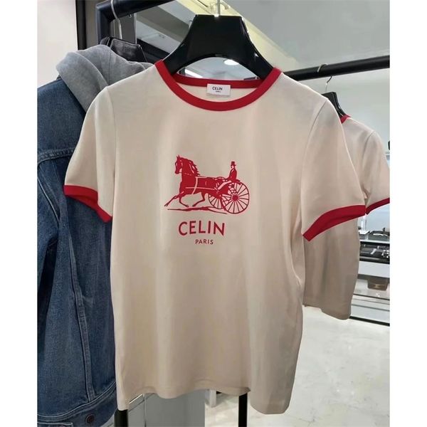 

drawn carriage with letters and short sleeves, White