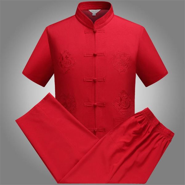 Roupas étnicas Tang Suit Termy Chinese para homens Jackey Shirt Style S Ano Top Pant Hanfu Blush Partyethnic Ethnicethnic