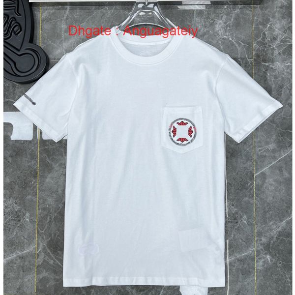 

ch luxury men's t shirts summer brand man t-shirt fashion women cross sanskrit tees letter horseshoe short sleeve designer tshirts boy, White;black