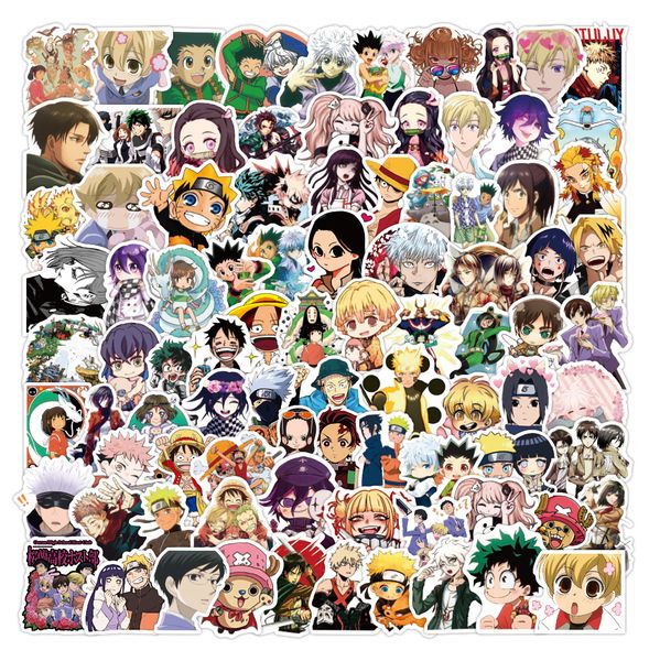 

50pcs mix anime cartoon cute lapsticker for kids toy motorcycle skateboard car phone case luggage wall car decals waterproof