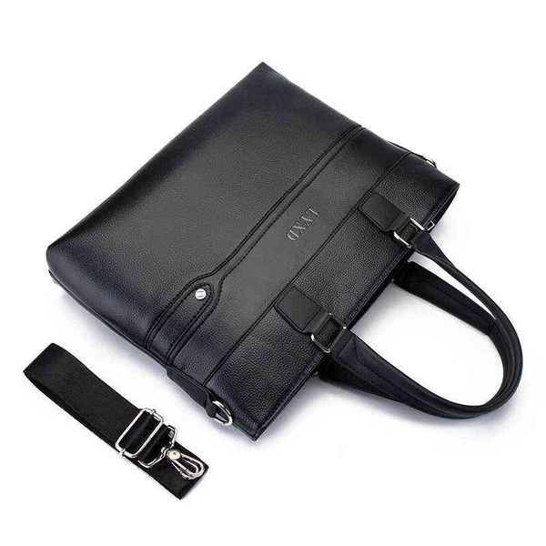 

fashion business briefcase casual men's pu leather shoulder bag 14 inch lapcase male handbag travel tote 220706