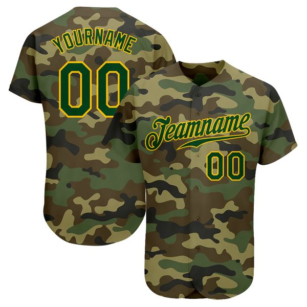

custom camo green-gold authentic salute to service baseball jersey, Blue;black