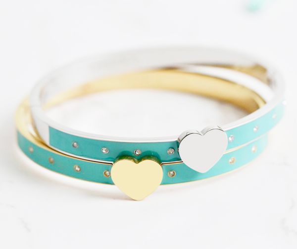 

blue box fashion cuff bracelets for man woman couple ceramic hypoallergenic 925 silver gold rose luxury designer jewelry mens womens love br, White