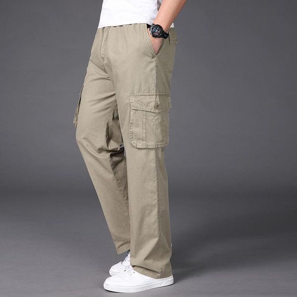 

men's pants summer cargo 2022 men's brand sweatpants military style mens fashion pure cotton, Black