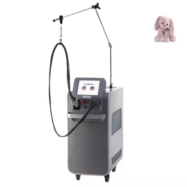 

new arrival 755+1064nm double wavelength fiber laser permanent hair removal machine 5mm-18mm changable spot size with a beautiful reasonable, Black