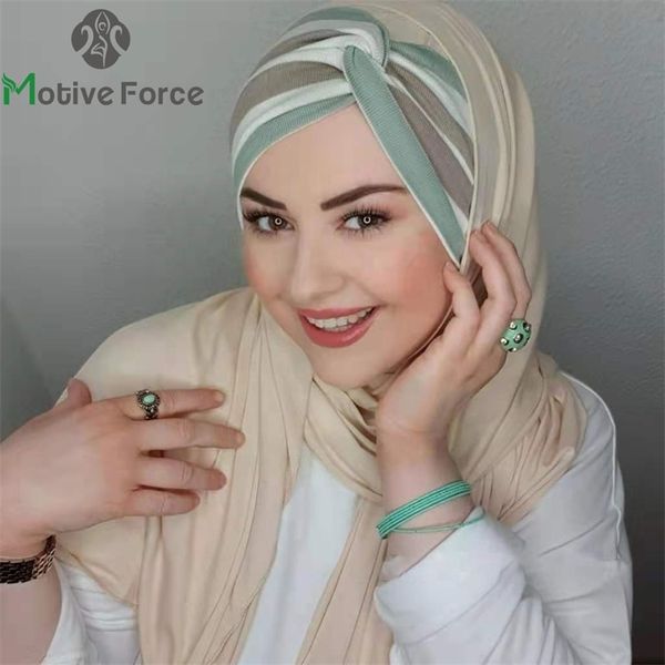 

islam jersey hijab luxury abaya modal femme musulman foulard epingle hijabs for woman musulmane pour chiffon scarf bonnet turban 220704, Blue;gray