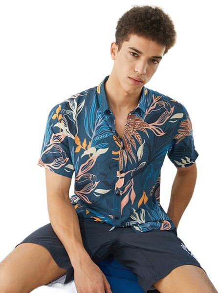 

men floral print shirt 34ib#, White;black