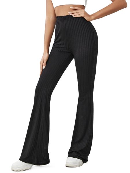 

textured boot-cut leg pants b8ym#, Black;white