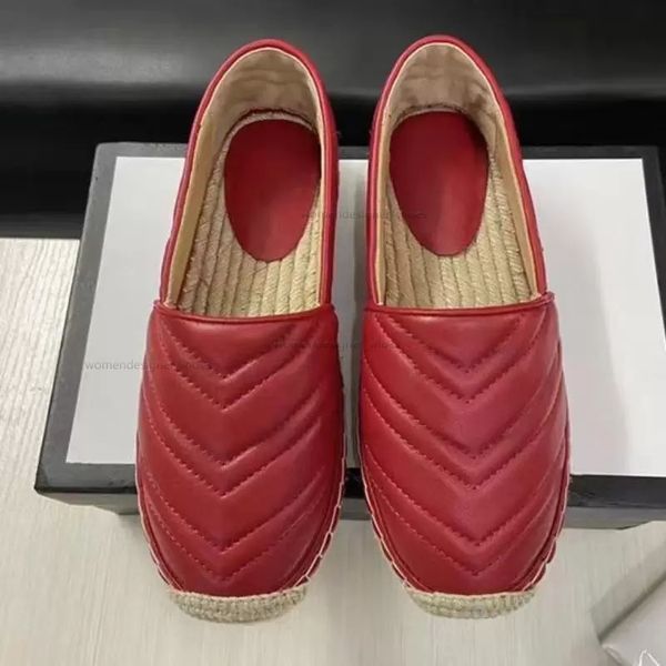 

luxurious dress shoes designer women trainers fisherman sandal straw outsole platform loafers round toe metal buckle slip-on casual beach sh, Black