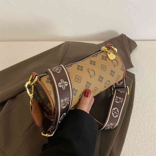 

wholesale store 75% off contrast spring small cylinder broadband printed large capacity versatile shoulder bag