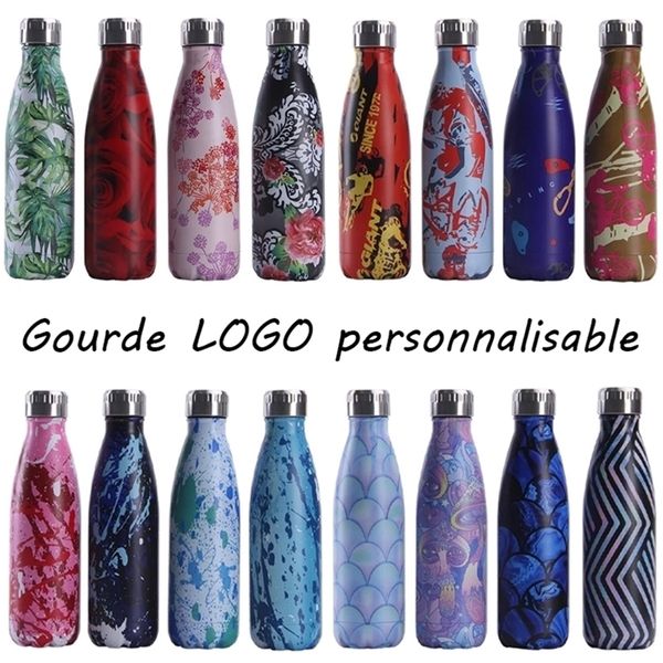 Garrafa de aço inoxidável personalizada para térmicos aquáticos a vácuo de vácuo Drinkwarware Gourd Steel Presente D220704