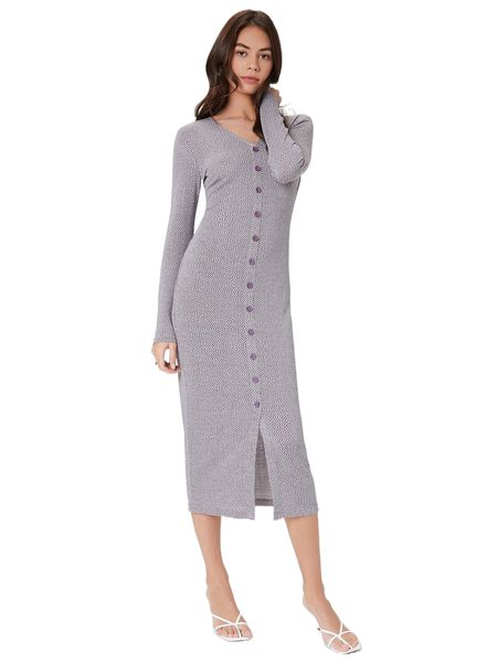 

button detail bodycon dress b4du#, Black;gray