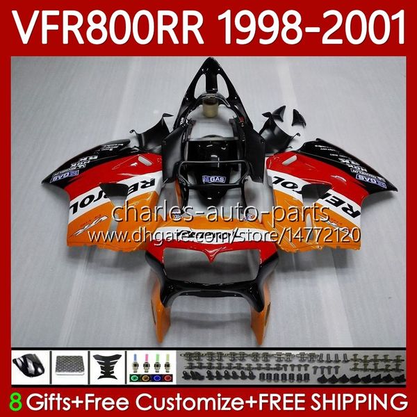 Honda Interceptor VFR800R VFR 800RR 800 CC RR 98-01 Bodys 128NO.0 VFR800RR 800CC VFR800 98 99 00 01 VFR-800 RR 1998 1999 2000 2001 PERSERING SICE REPSOL Orange