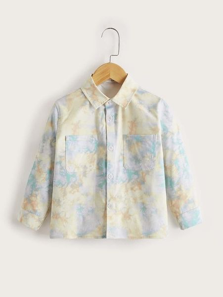 

toddler boys tie dye pocket patched coat she, Blue;gray