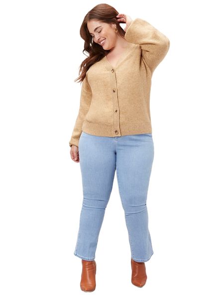 

motf premium plus balloon sleeve cardigan m6ej#, Black