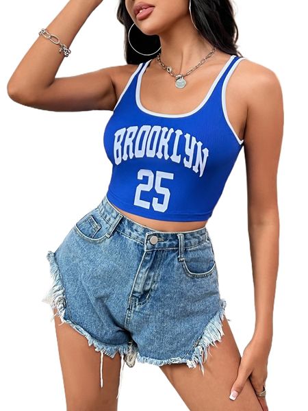 

letter graphic contrast binding tank s7qc#, White