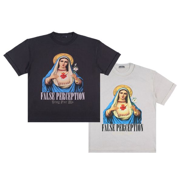 

2022 spring summer europe washed mothers tee broken t shirt men women fashion cotton tshirt, Black;brown