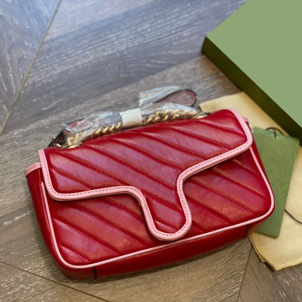 

sss 2022 luxury designers lady bag quilting plain two-tone belt purses tote chains letter thread zipper cover coin fashion clutch bags handb