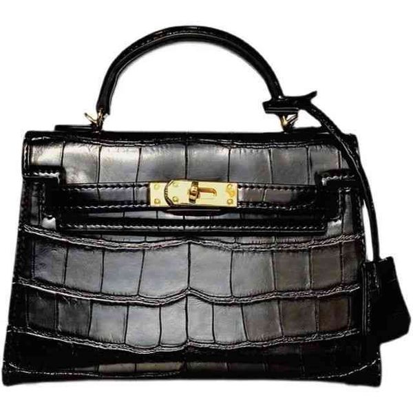

designer 2022 fashion ke11ys luxury handbags hemes h hong fashion kong 2022 home second generation bag crocodile leather mini portable one