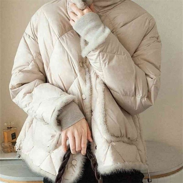 

mozulva fall / winter women's fashion hem drawstring white duck warm short mink down jacket for women 210416, Black
