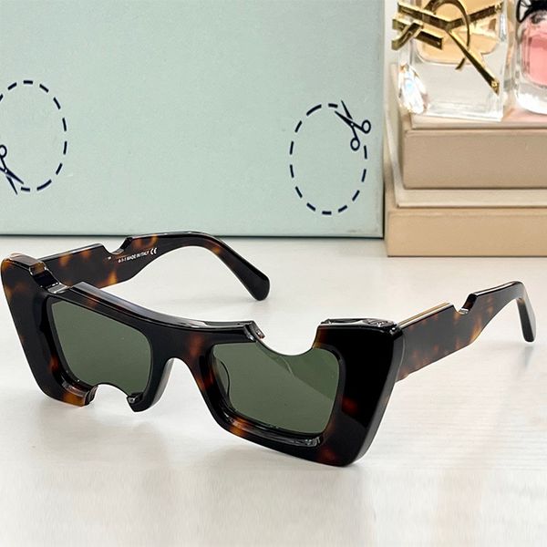 Luxus-Designer-Sonnenbrille für Männer und Frauen, Cat-Eye-Stil, oeri021, modisch, braunes Acetat, dicke Platte, schwarz, weiß, roter Ausschnittrahmen, Brillenkette, Club-Brille