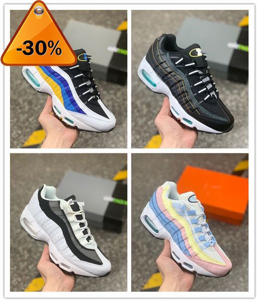 

classic tennis running shoes maxs 95 premium cushioned trainers white /black /pink /grey leather stitching mens run shoes womens streetwear
