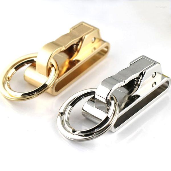 Chave de chaves de chaves de fivela de fivela para loops duplo loops carchain de chaves de correio de correio dourado cor prata presente boxkeychains forb22