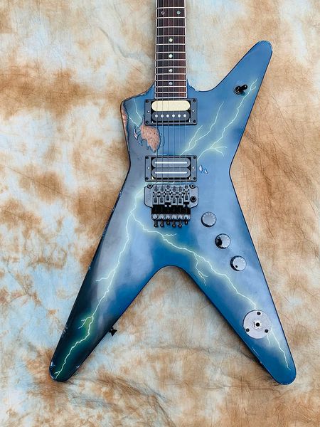 

2022 aged/relic dimebag darrell the dean from hell blue electric guitar