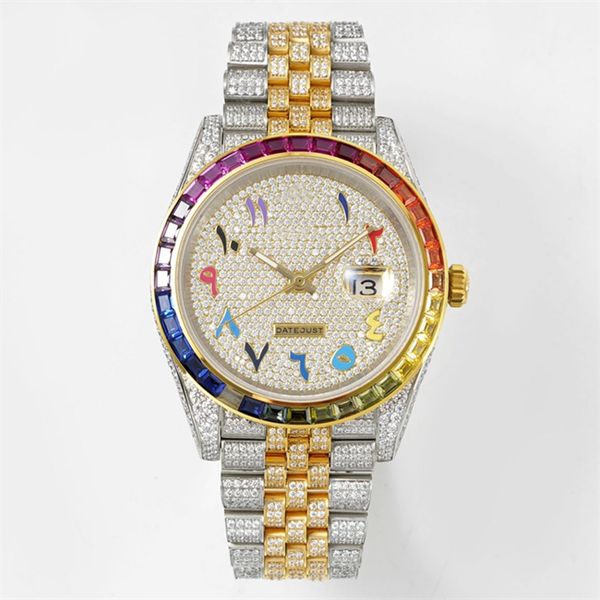 

gsf 1263341-0018 montre de luxe mens watches 41mm 3235 automatic machincal movement 904l steel case walovski diamond watch wristwatches, Slivery;brown